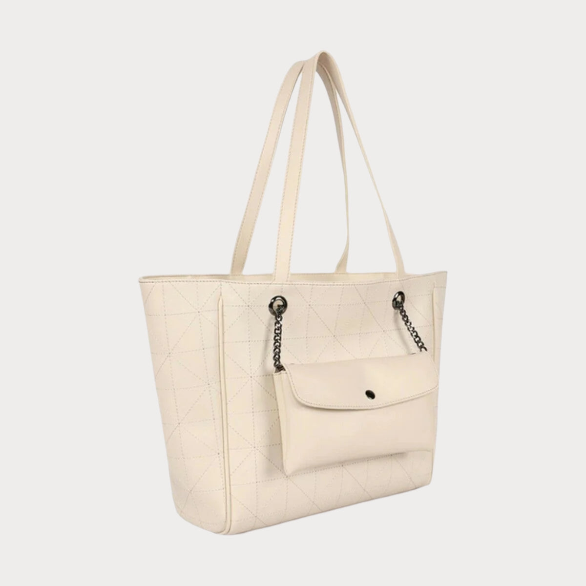 Relief Quilted Cream Tote Bag