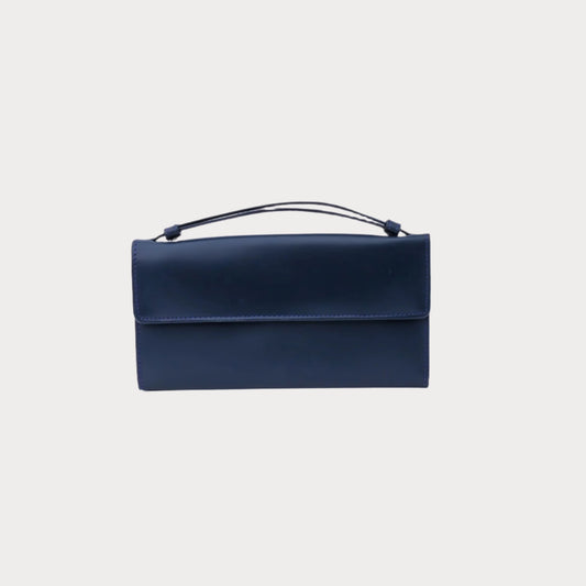 Nova Handle Leather Clutch Wallet-Blue