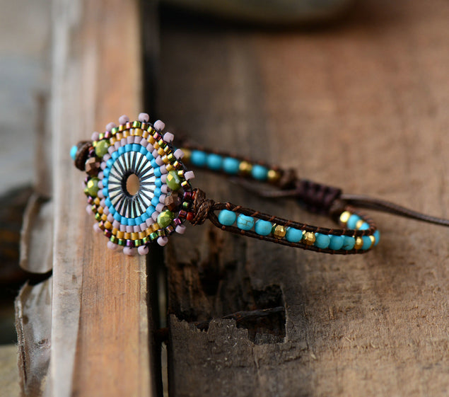 Fashion Seed Beads Boho Bracelet Women Stones