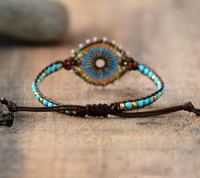 Fashion Seed Beads Boho Bracelet Women Stones