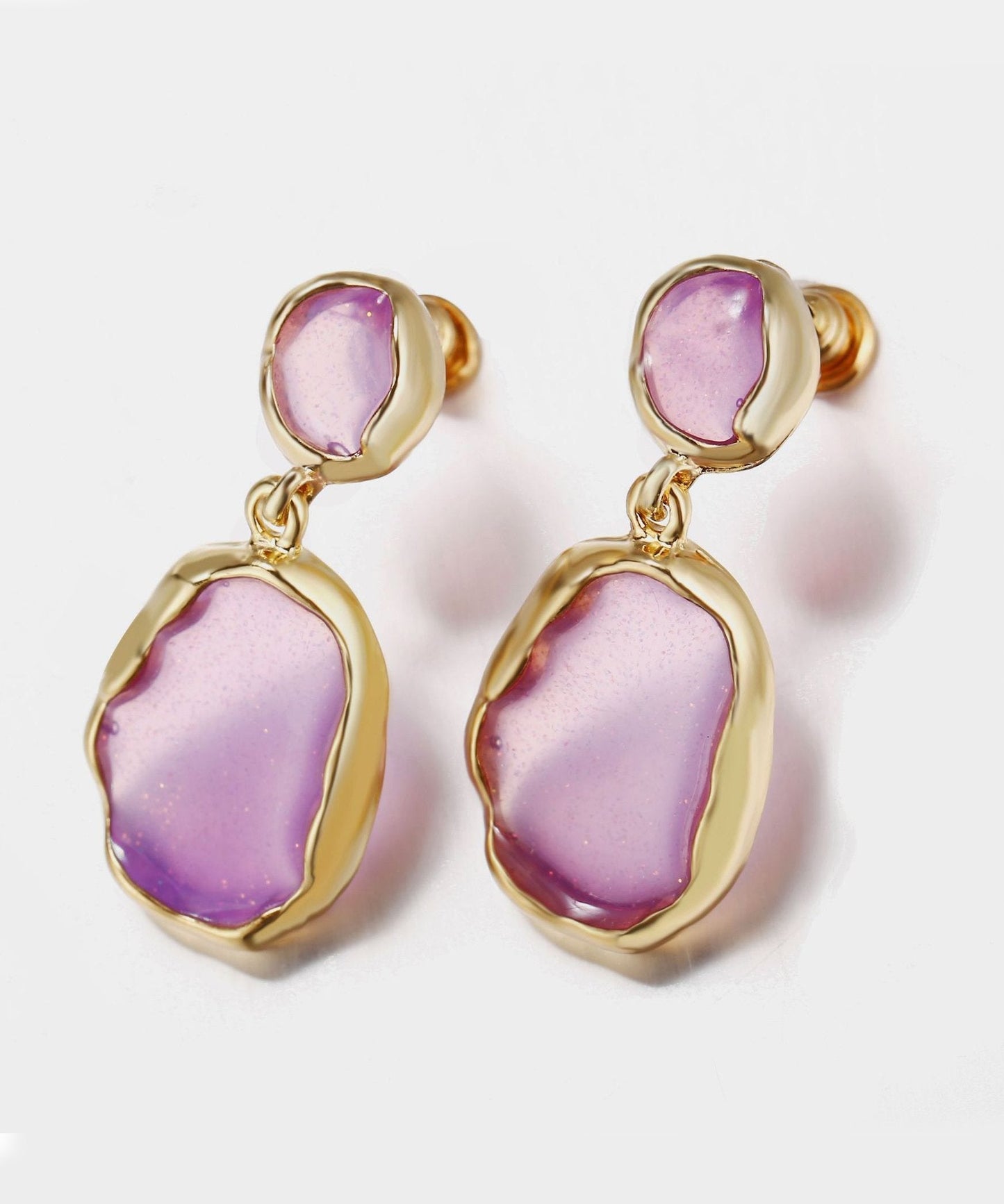 Transparent Glass Stone Drop Earring