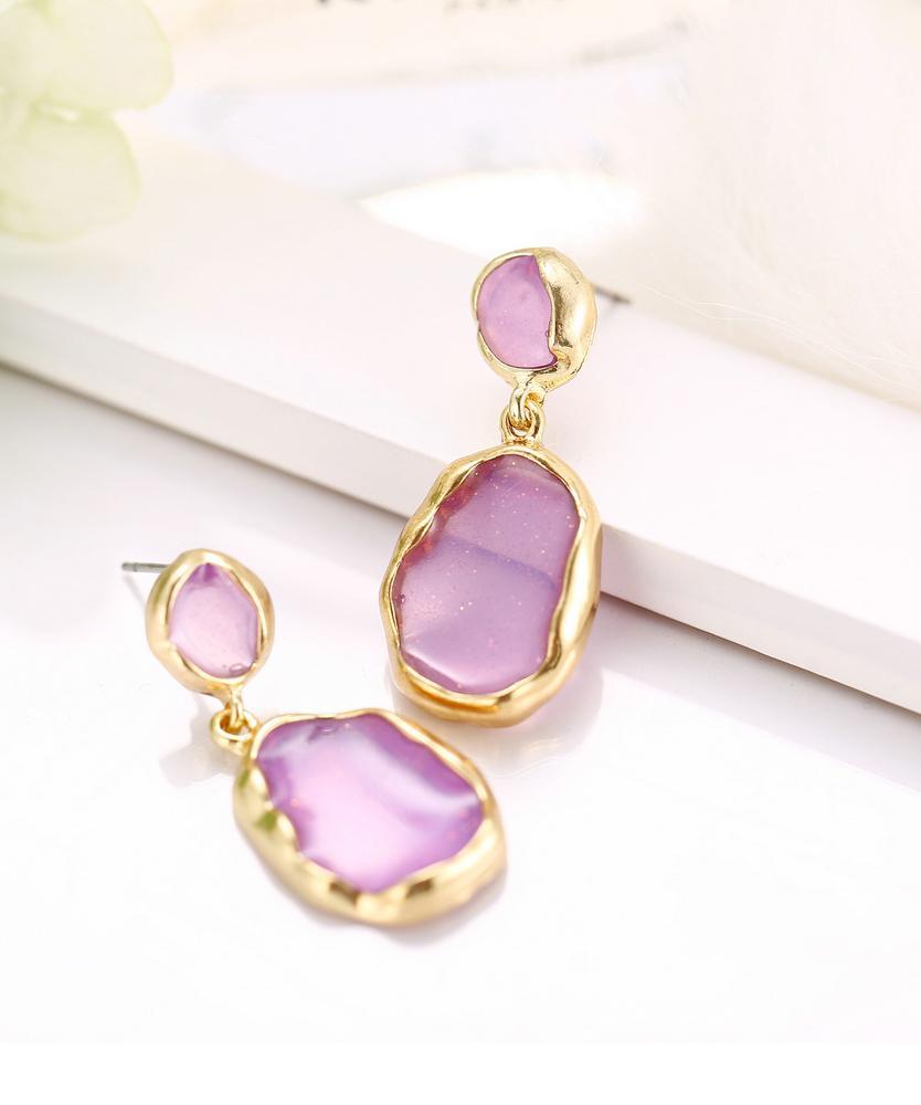 Transparent Glass Stone Drop Earring