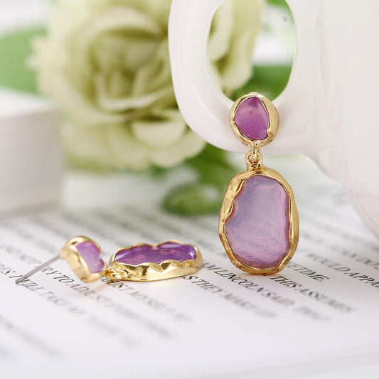 Transparent Glass Stone Drop Earring