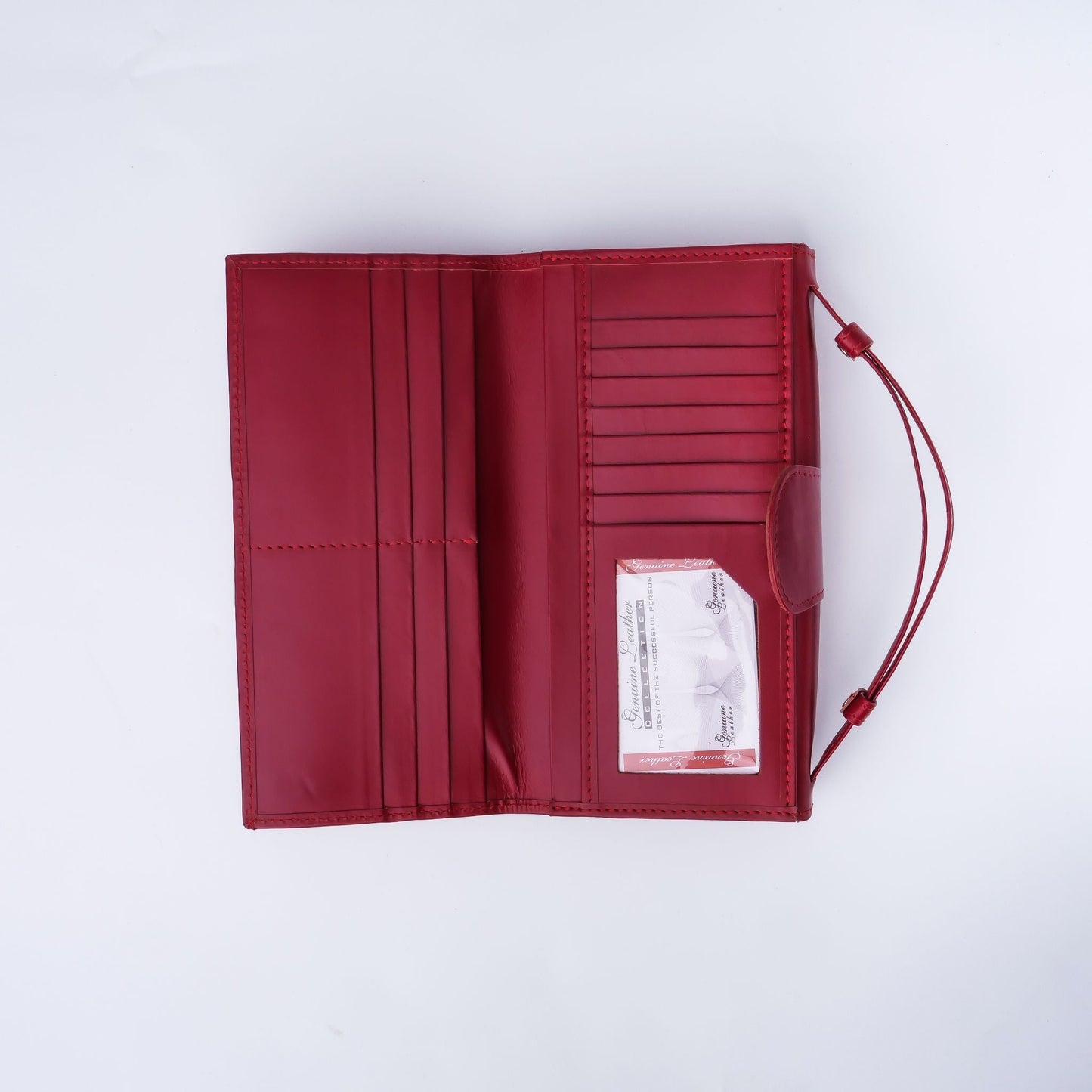 Nova Handle Leather Clutch Wallet-Red