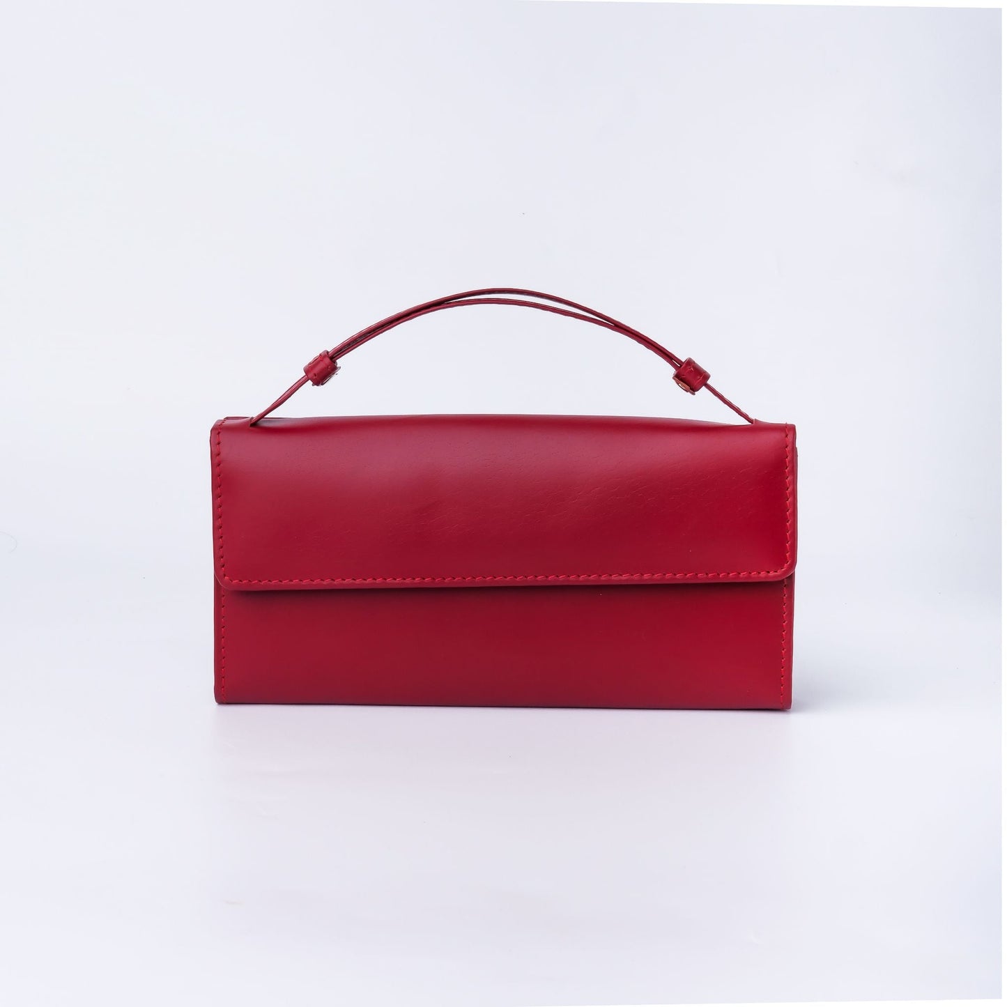 Nova Handle Leather Clutch Wallet-Red