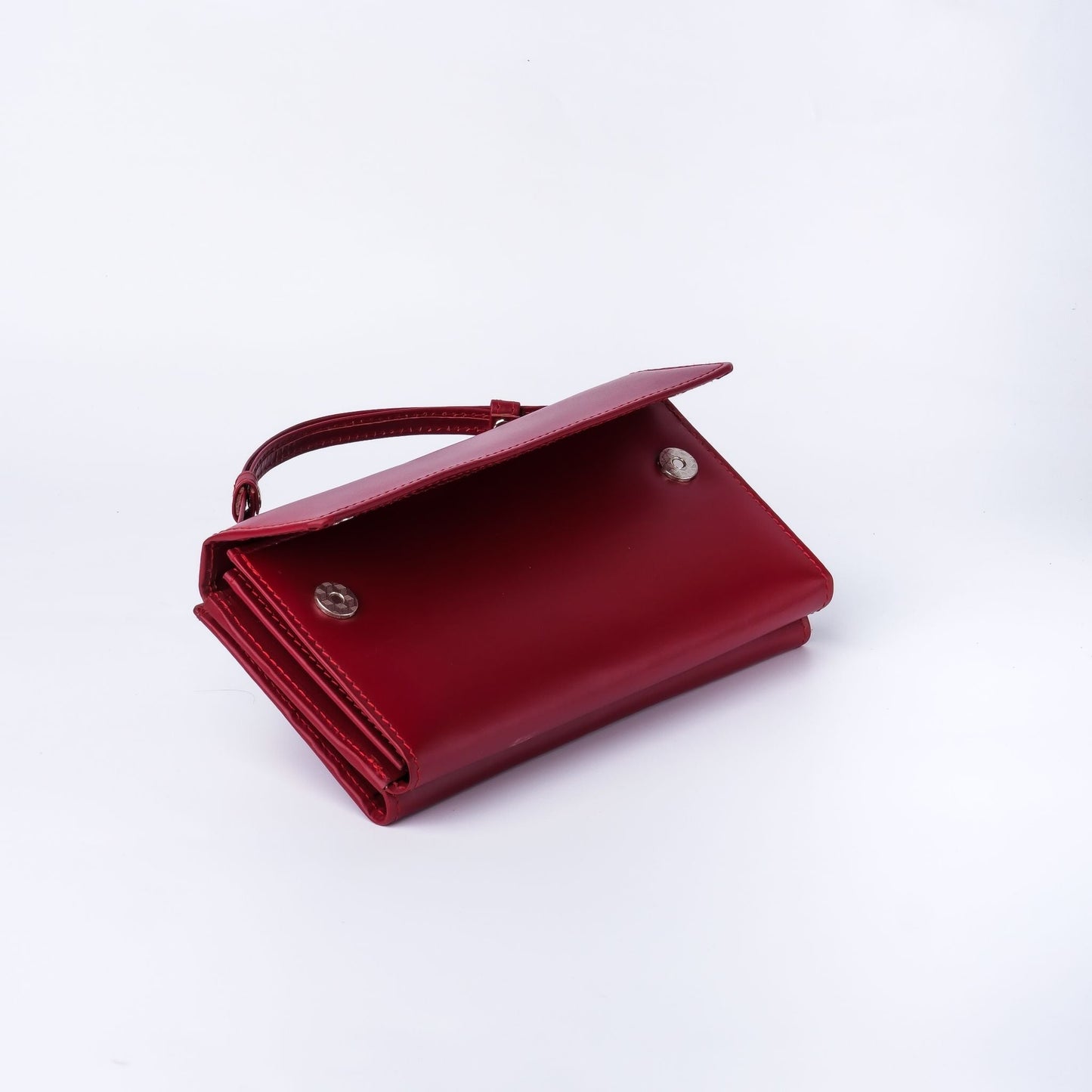 Nova Handle Leather Clutch Wallet-Red