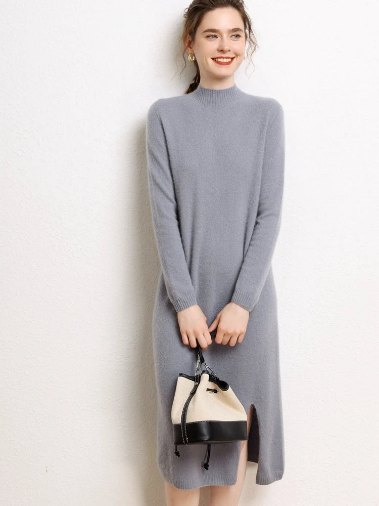 Cashmere Dress Mock Neck