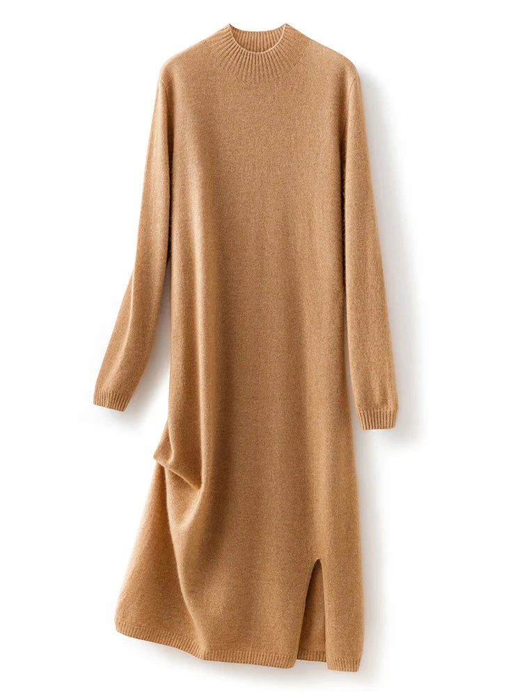 Cashmere Dress Mock Neck