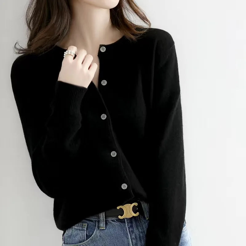 Women Cardigans Sweater Spring Autumn Knitted Cashmere