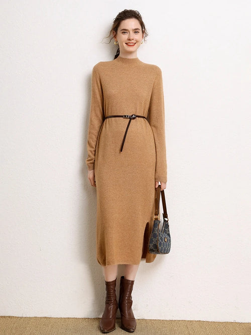 Cashmere Dress Mock Neck