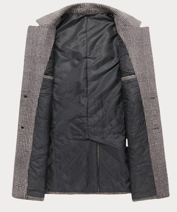 Single Breasted Men's Wool Coat