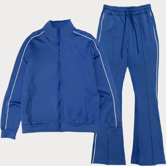 Flare Stacked Matching Jacket and Pants Tracksuit Set