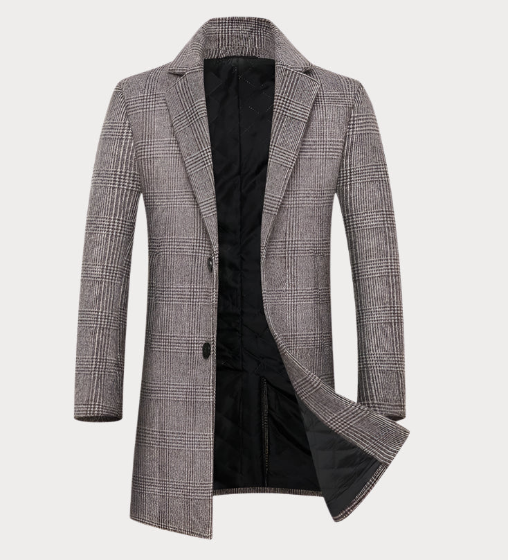 Single Breasted Men's Wool Coat