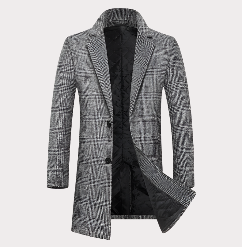 Single Breasted Men's Wool Coat