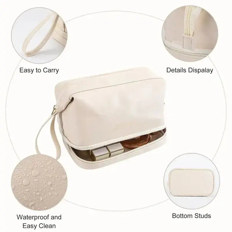 Waterproof Leather Makeup Bag