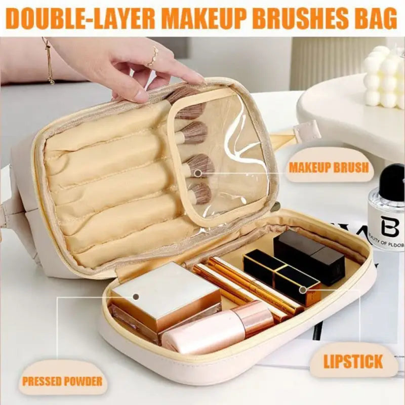 Waterproof Leather Makeup Bag