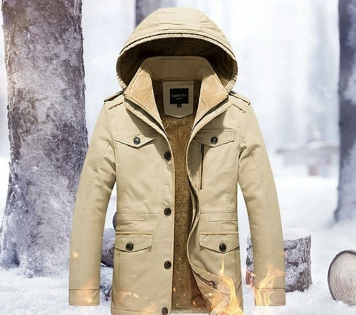 Mens Hooded Military Style Coat